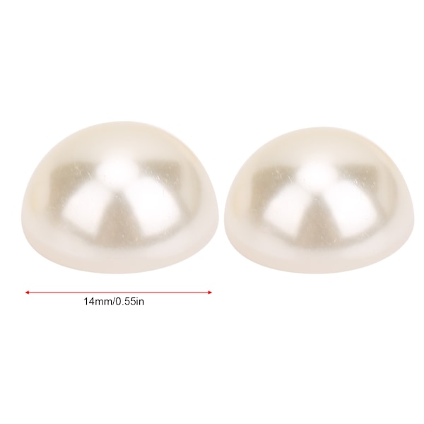 20-pack Beige Halvcirkelformade Pärl Nitar Kit för Kläder Väskor DIY Dekoration Tillbehör 14mm