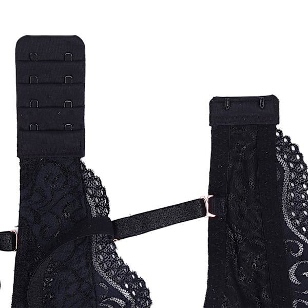 Dam Spetsunderkläder Set Lady Fashionable Mjuk Andningsbar BH Trosset för Hem Sovrum Underkläder Fest Svart 80C