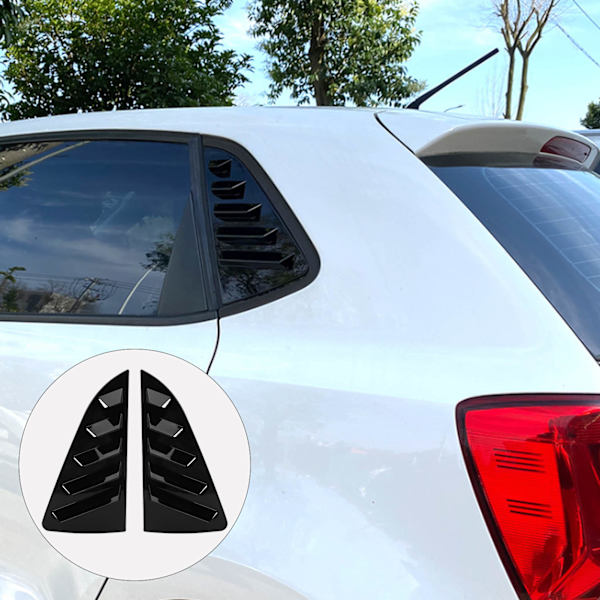 1Par Sidevindu Louver Deksel Beskyttende Stilig Robust Vindu Triangulære Lukker Trim For Mk5 6R 6C Blank Svart