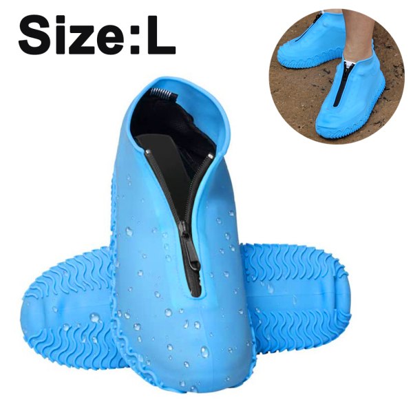 Vattentäta skoöverdrag i silikon, återanvändbara, vikbara halkfria