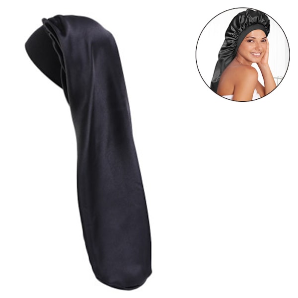 Lång Satin Sovhatt för Långt Hår, Löst Sovhuva med Mjukt Elastiskt Band för Kvinnor, Dreadlocks, Lockigt Hår