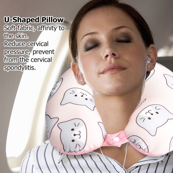 Söt U-formad kudde för baby resebil flygplanssäte