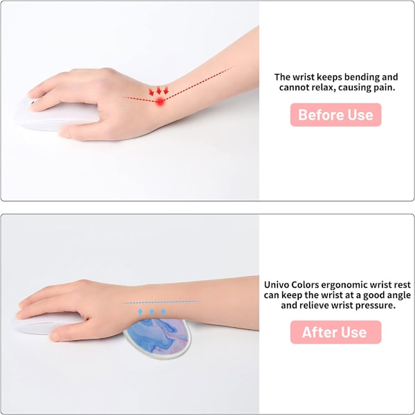 Ergonomisk silikon handledsstöd för mus, transparent handledsstöd, hjärtformad genomskinlig cool handkudde