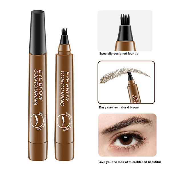 Øjenbryn Pen Øjenmakeup, Øjenbrynblyant med en Mikro-Gaffelspidsapplikator Skaber Naturlige Øjenbryn Ubesværet