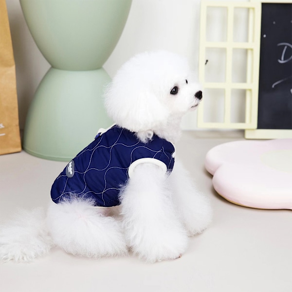 Hundevinterjakke, Vindtæt Varmt Koldt Vejr Kæledyrsweater Tøj Jakke til Små Mellemstore Hunde (Blå)