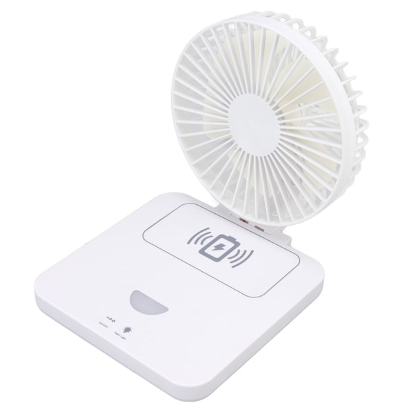 USB Desk Fan Support Wireless Phone Charging Dimmable Night