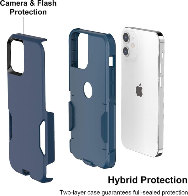 Etui til iPhone-serien – Designet til iPhone 12-etui & iPhone 12 Pro-etui, Premium Stødsikkert Faldsikrings-etui til 6,1 tommer (iPhone Blu[TT] Blue iPhone 12/12Pro
