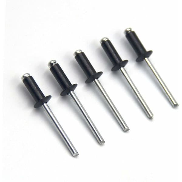 100 pcs Aluminum Blind Rivets 4.8 x 12 mm, Open Blind Rivets, Pop Rivets, Pack of 100 (Black)