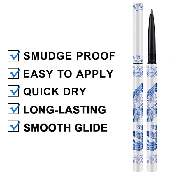 2 kpl Glitter Sparkle Shimmer Sininen & Pinkki Geeli Eyeliner Meikki Kynä Setti, Värikäs Sparkle Silmäluomen Kynä Vedenkestävä Tahrasuoja Pitkäkestoinen