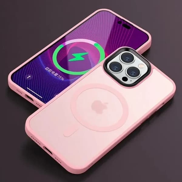 Magnetisk cover til iPhone 14 Plus (pink) – Magnetisk design, ridsefast og faldsikker