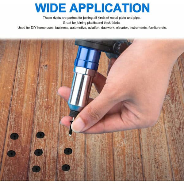 100 pcs Aluminum Blind Rivets 4.8 x 12 mm, Open Blind Rivets, Pop Rivets, Pack of 100 (Black)