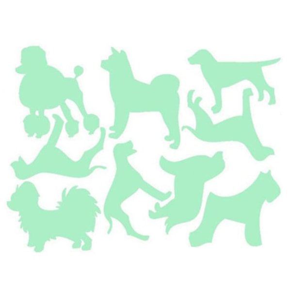 Multi-Pattern Dogs DIY Luminous Wall Decal Avtagbar klistermärke