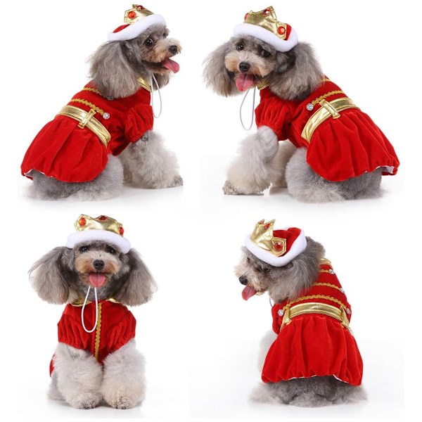 Hundekonge Kostume Sjovt Kæledyrs Halloween Kostumer til Hunde med Konge Kostume til Hunde Hundekostume til Halloween Jul Fødselsdagsfest Fotorekvisitter