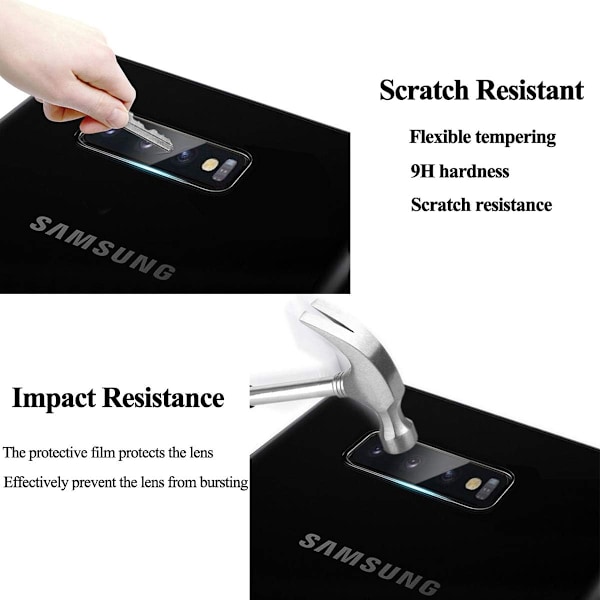 2 kpl Galaxy S10 Kameran suojus linssinsuojus kameran linssi läpinäkyvä