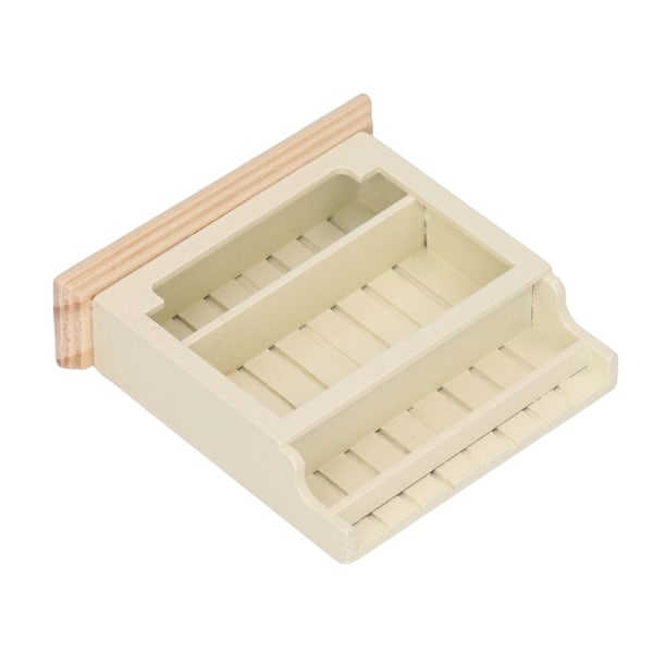 Dockhus Skåp Miniatyrmodell Fint Utförande Kompositträ Miniatyr Visningsfodral Krämfärgad