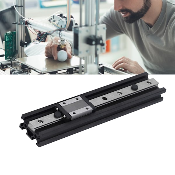 12H Ekstrudert Lineær Skinne 2040 V-Type Aluminiums Profil Svart for 3D-Skriver CNC-Maskin (200mm)