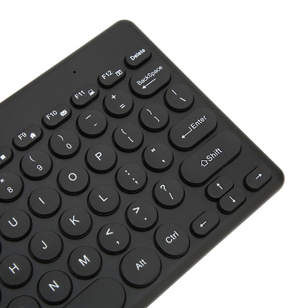 Tangentbord och Mus Combo Bekväm Ergonomi Energisparande 78 Tangenter Runda Tangentlock 4 Musknappar Trådbunden Datortillbehör Svart