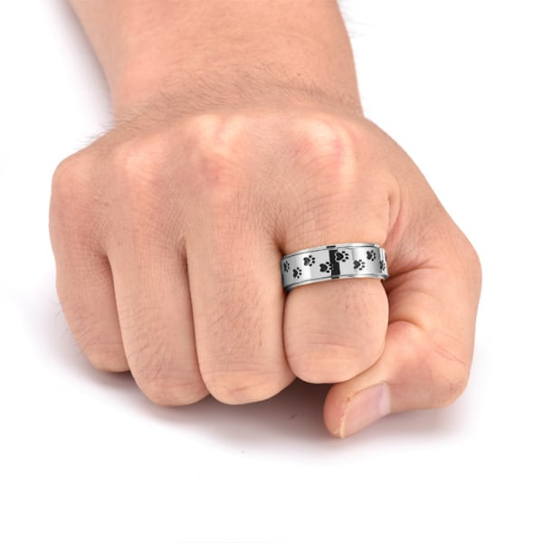 Spinner ring i rostfritt stål med hundklo-design