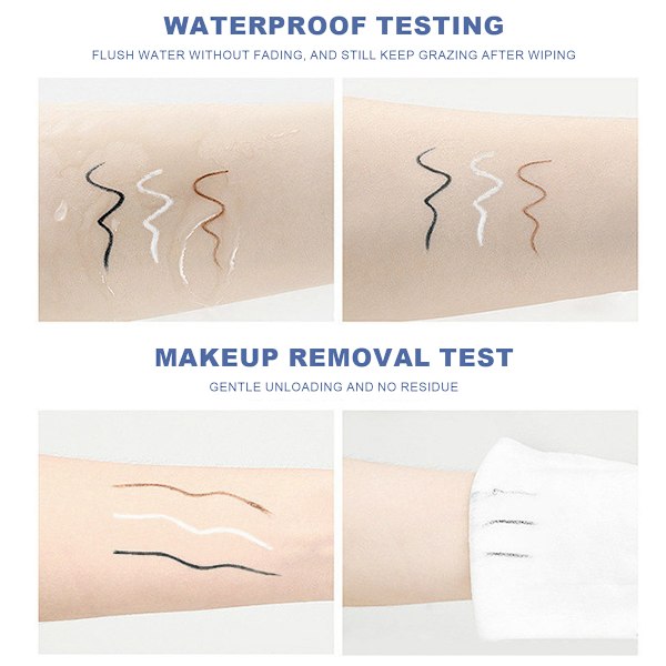 Långvarig Eyelinerpennor Set Vattentät Eyelinerpenna, Svart Ögonmakeup Brun Ögonbrynspenna Långvarig Smudge Proof Eyelinerstämpelverktyg Ögonbryn