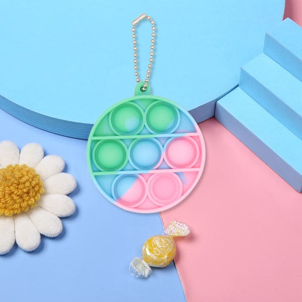 Mini Pop Leksak, Nyckelring Pop-Bubbla Sensorisk Leksak, för Barn Vuxna (2-pack)