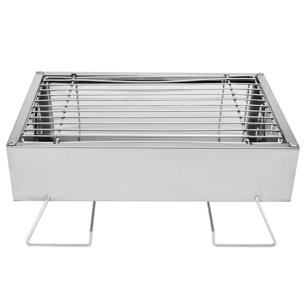 Bærbar Mini BBQ Grill i Rustfritt Stål - Perfekt for Camping, Piknik og Utendørs