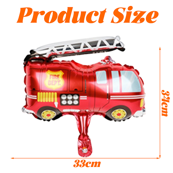 Kuljetusalufolioballoonit paloauto, insinööriauto, lentokone, pojan syntymäpäiväjuhlat, koristeauto, ilmapallo Mini fire truck