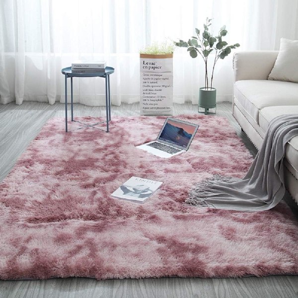 Mjuk Modern Shaggy Matta 4x6.6 för Sovrum Vardagsrum Sovsal Barnrum Hem Dekorativ, Halksäker Plysch Fluffig Päls Area Mattor Bekväm Barnkammare