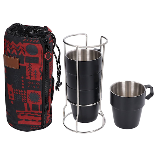4 stk. 300ml Rustfrit Stål Kaffe Kop Tykkere Varmeisolering Dobbeltlags Vakuum Kaffe Kande Bærbar Vand Kop