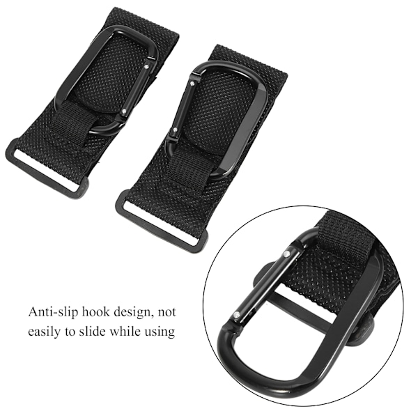 Hængekroge i Aluminium Legering Anti-slip med HOOK&LOOP til Babyvogn Tværstang
