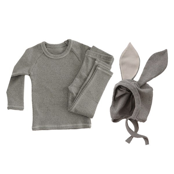 Barnkläder kostym barn basrock baby vår och höst hem kläder pyjamas (Khaki)