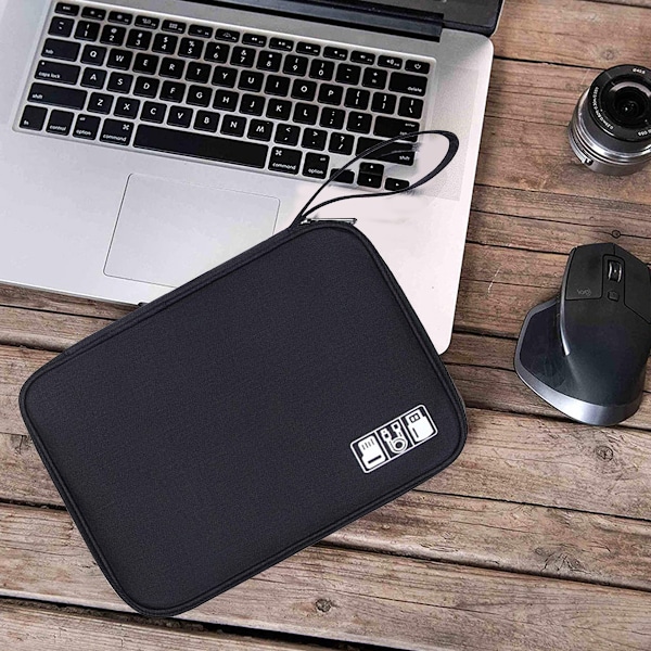 Matkakaapeliorganisaattorikotelo, Elektroniikkajärjestäjä Kaapelinsäilytyskotelo Kannettava Vedenkestävä Säilytyskassi Lataimelle, Kaapelille, USB:lle