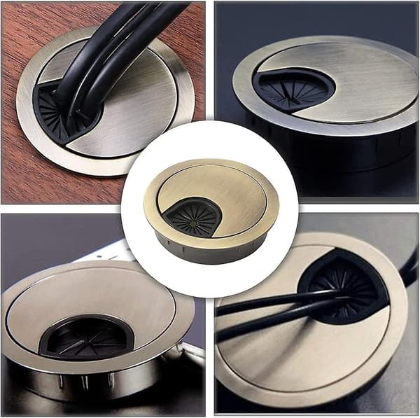 Metal Cable Grommet for Computer, Cable Hole Cover for Desks and Workbenches (4 pcs, Cyan)[TT]