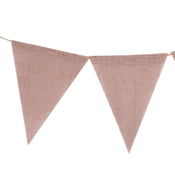 Linen Bunting Banner with 13pcs Flags Wedding Party Holiday Celebration DIY Decoration