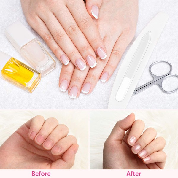 5 stk Glas Neglepoleringsfil Krystal Negleglans Buffer Polermaskine Krystal Glas Nano Neglefil med Etui til Naturlige Negle