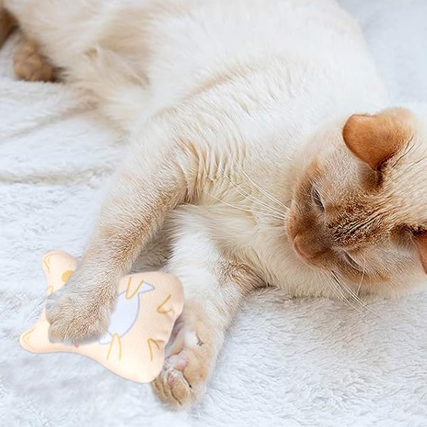 Kattmynta leksaker för inomhuskatter - plysch katt tuggleksaker tandvård interaktiva kattmynta fyllda kattunge leksak mjuk husdjursleksak