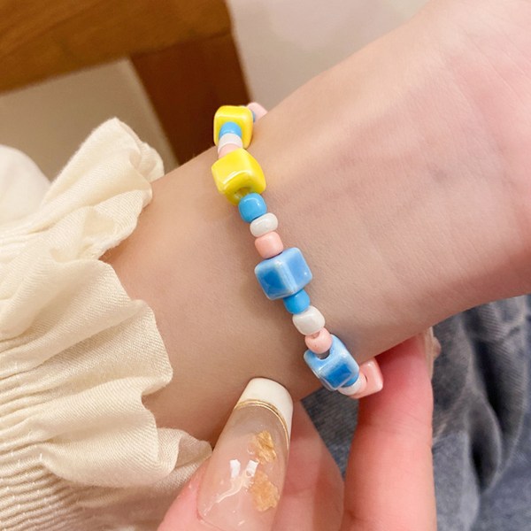 3 stk. søde Macaron armbåndsringe stjerne firkant til at pynte håndleddet