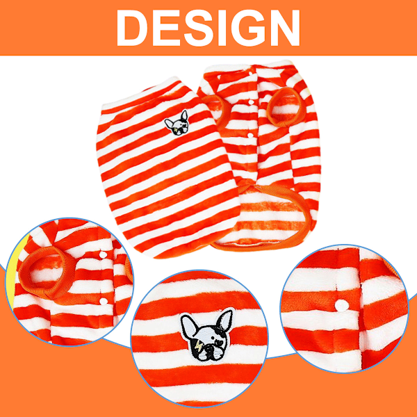 Koiran Neuletakki Koiran Vaatteet Fleecekirkastettu Koiran Villapaita Talvi Lämmin Hikipaita Kukka Pyjama Fleecepaita (Oranssi)