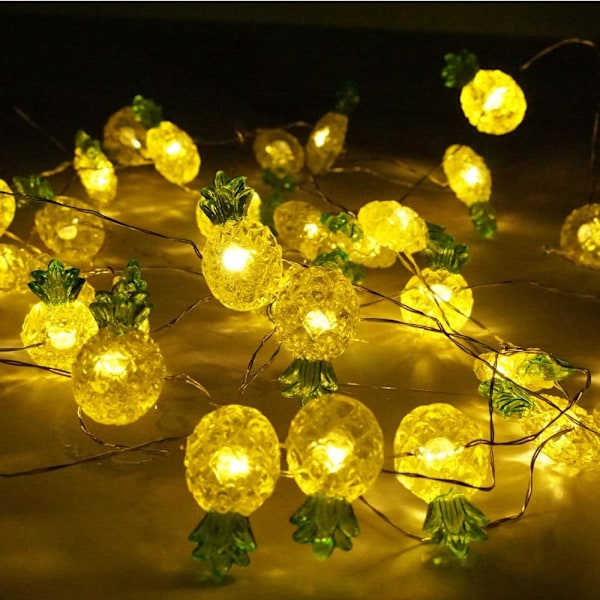 Pineapple String Lights 14ft 40 LED 8 Modes Warm White Weatherproof Batteridrivna dekorativa lampor för för sovrumsfester Bröllop Trädgårdar med