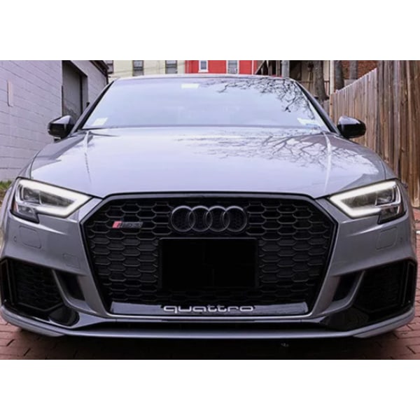 Svart blank frontgrillring logo-merke for Audi A1 A3 A4 A5 A6 273x94mm