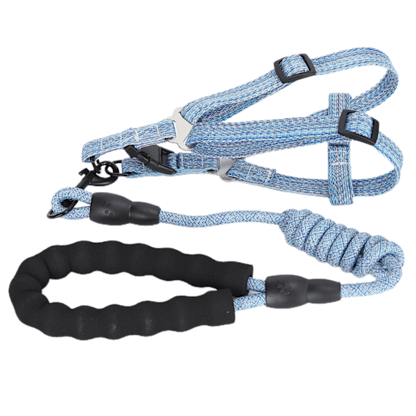 Hundkoppelset med sele, justerbar och flyktssäker sele för promenader (M (Passar för 47,5 kg))