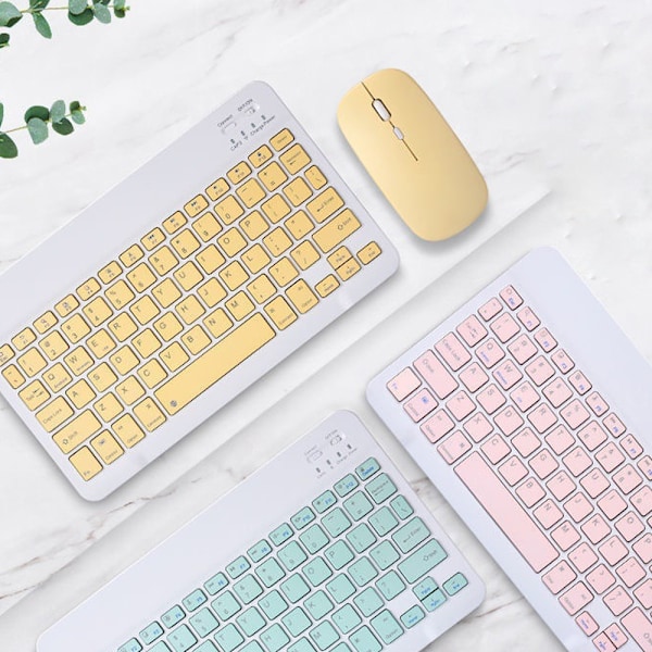 Ultra-tynd Bluetooth Tastatur Bærbar Mini Trådløs Tastatur Genopladelig til iOS Android Windows - 10 tommer