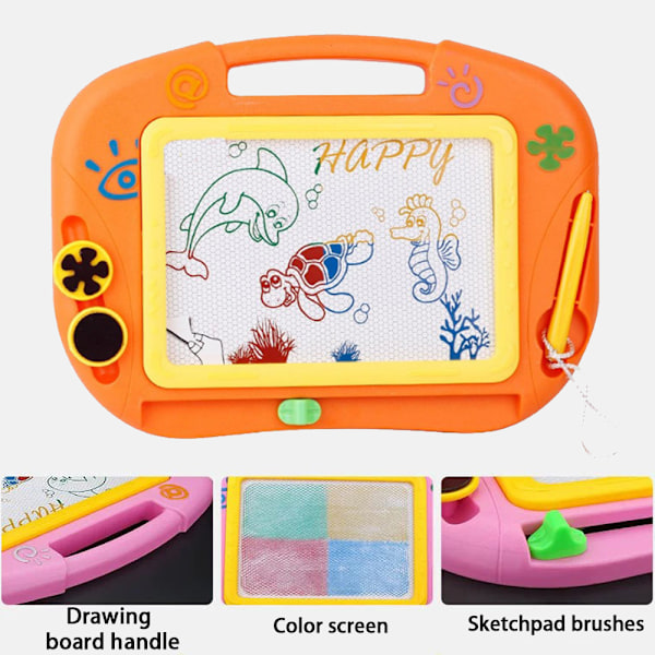 Magnetisk Rittavla - Presenter till Flickor/Pojkar, Suddbart Doodle Etch Skissritningsskrivningsplatta Resespel för Barn i Bil, Tidig Utbildning Lärande Färdighet