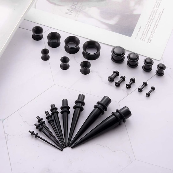 Tunnel Set 1.6-10 mm Stretch Set Akryl Stretchstavar Koniska Stretchstavar Silikon Öronutvidgare 3 mm 4 mm 5 mm 6 mm 8 mm 10 mm 12 mm Pluggar Pack med 50