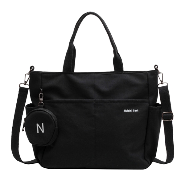Stora Canvas Tote Bag - Datorväska för Kvinnor, Axelväska i Canvas, Handväska