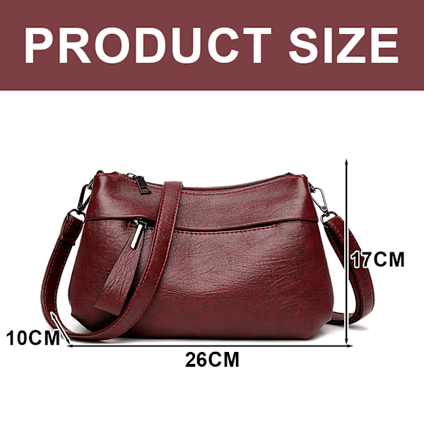 Små Handväskor för Kvinnor, Crossbody-Väskor i PU, Lätt Casual Axelväska, 26*17*10cm