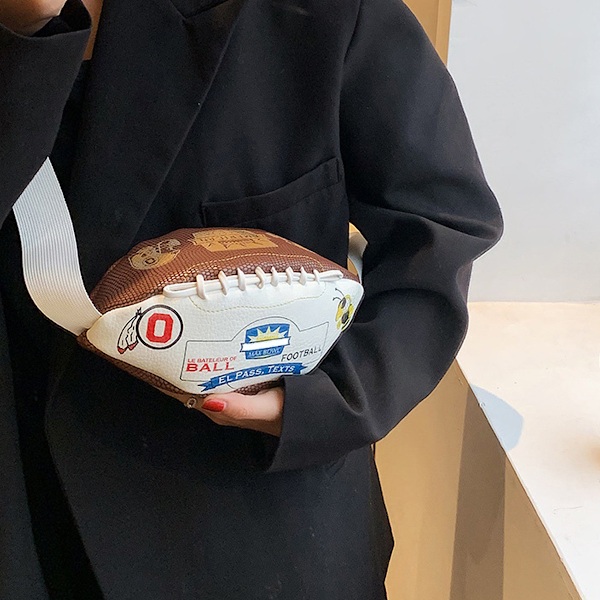 Naisten Rugby-muotoinen olkalaukku, olkalaukku, olkalaukku, käsilaukku, iltapuku, käsilaukku