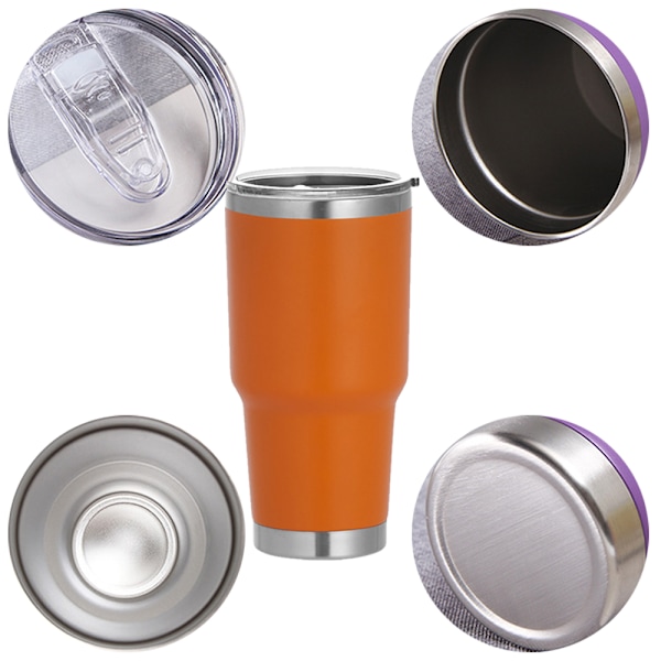Thermos Termosmugg i Rostfritt Stål, Resemugg för Kaffe, Isolerad Kaffekopp med Vikbart Lock