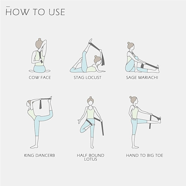 Multi-Segment Stretch Sportbälte Yoga Spännbälte Elastiskt Stretchbälte Yoga Stretchbälte Fitness Träning