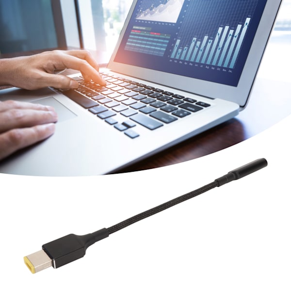 Laptop Laddningskabeladapter USB C till Smalt Spets Aluminiumlegering 100W DC Laptop Laddningskabel för Lenovo Rektangulär Port
