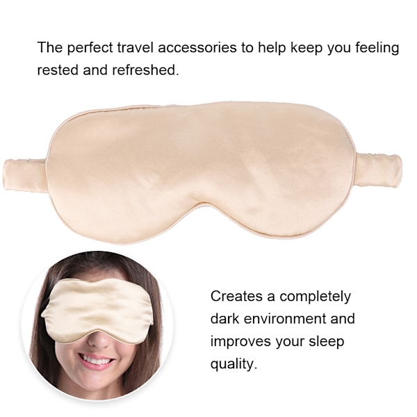 Tvättad Silke Sovmask Ögonlapp Mask Ögontrötthet Relief Ögonvård Taupe 25mm
